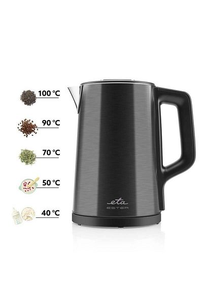 ETA Fierbător electric ETA Ester 4597 90000, 2200W, 1,5 litri, 40 până la 100 °C, oțel inoxidabil, pereți dubli