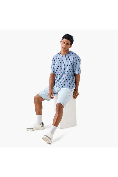 Lee Cooper Baggy Fit Denim Shorts with Pockets