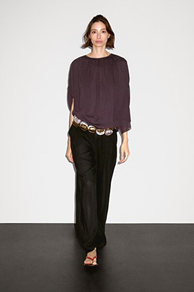 Massimo Dutti Kısa çift katlı pelerin