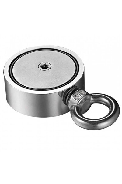 OEM Magnet din neodim tip oală D60 mm cu două cârlige inelare și două fețe 140KG