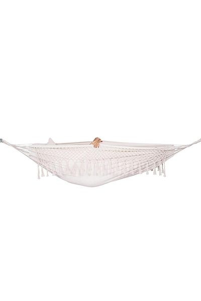 SERSIMO Two-Person Hammock With Fringes And 2 Pillows, 200kg, 200×150 Cm, Beige
