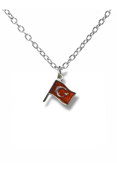 Herşey Nota Turkish Flag Red and White Flag Unisex Necklace with Moon and Star Figures – National and Meaningful Design