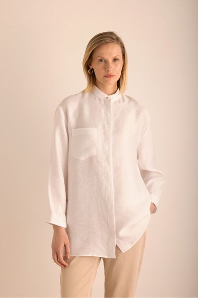 Aker Judge Collar Linen Blouse