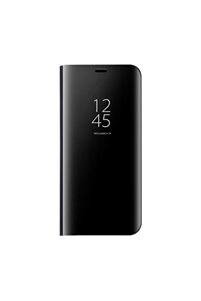 BLACK Калъф за Samsung Galaxy S10 - огледален тип книга, прозрачен, черен