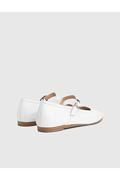 İLVİ Kaori Floter Deri Beyaz Kadın Loafer Ayakkabı