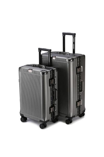Generic STARGOLD PC Hard Side Zipperless 2-Piece Luggage Set with TSA Lock & 360° Wheels, SG-PC429 Grey