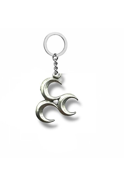 Herşey Nota Breloc din metal de culoare argintie cu trei semne de semilună – accesoriu unisex cultural și semnificativ
