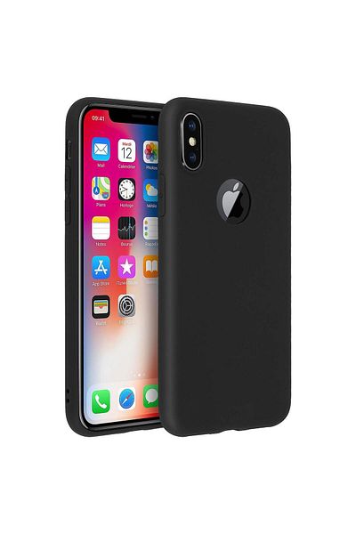 BLACK Carcasă pentru Apple iPhone X, GloMax Perfect Fit, negru mat
