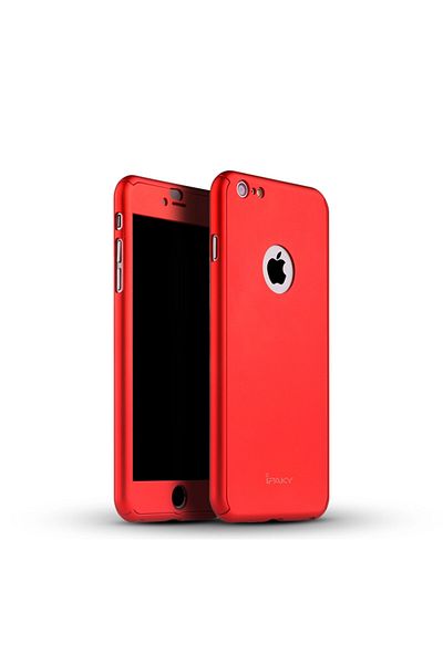 OEM Carcasă IPAKY GLAMOUR - Protecție completă, decupaj 360° - iPhone 6 / 6S (roșu) cu protecție de ecran