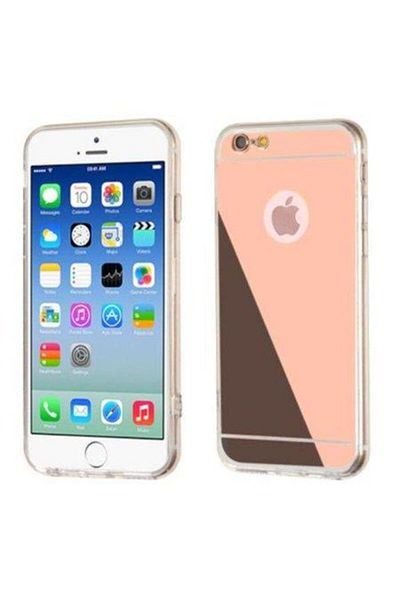 Rose Husă de protecție pentru iPhone 8 Plus, auriu-roz, potrivire perfectă, efect de oglindă și folie de protecție din sticlă gratuită