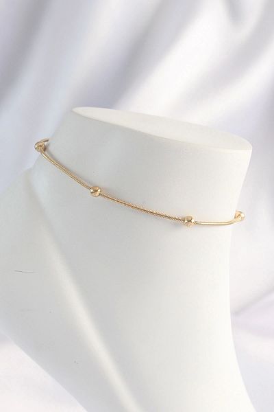 Clariss 316L Steel Gold Color Minimal Heel Model Anklet