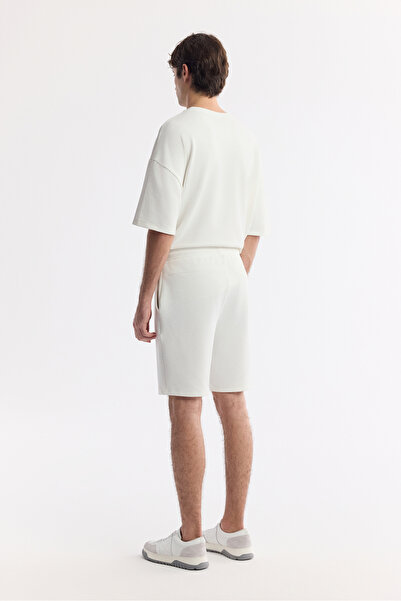 Avva Erkek Beyaz Beli Lastikli Bağcıklı Örme Regular Fit Şort A51Y3613