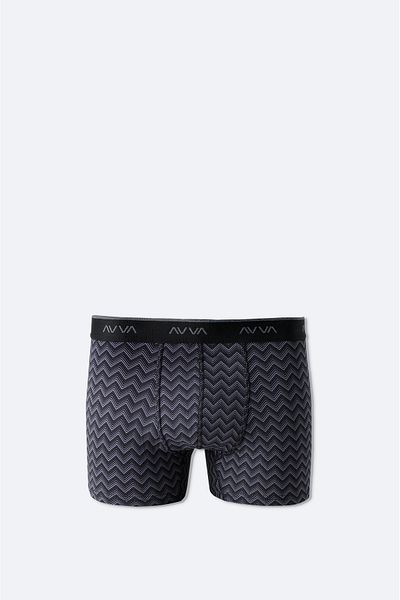 Avva Men's Anthracite Zigzag Patterned Single Boxer A51Y9504