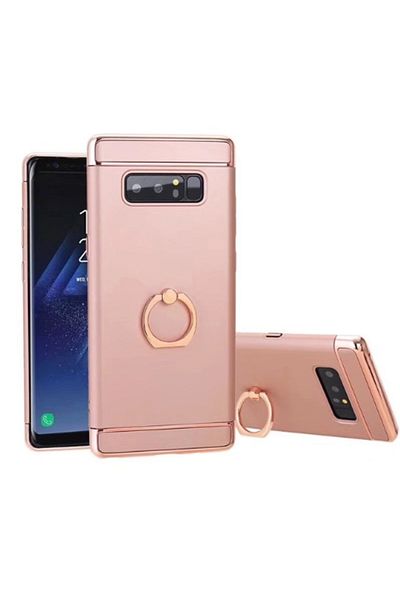 Rose Carcasă de protecție pentru Samsung Galaxy Note 8, placată cu aur roz de lux, cu inel de susținere