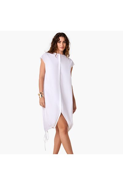 Iconic Iconic Button Down Dress with Tie-Ups