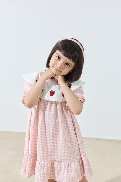 Tics Gingham Dress - Pink
