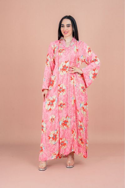IKKXA Floral Elegance Collared Jalabiya