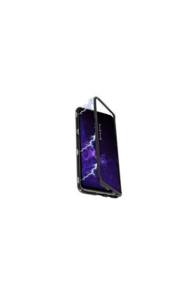 BLACK Μαγνητική θήκη, για iPhone Xs Max, πίσω μέρος από σκληρυμένο γυαλί, Μαύ...