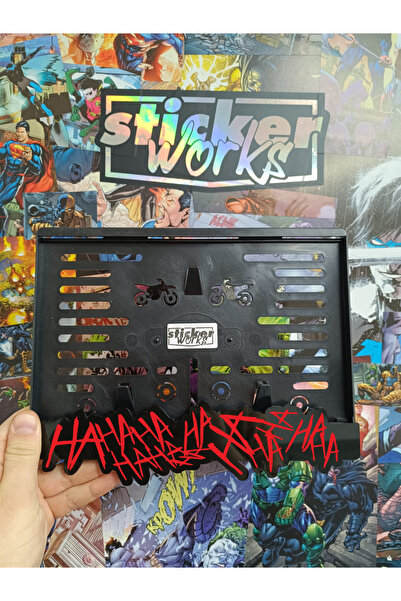 Sticker Works Hahaha Kırmızı Motor Plakalık