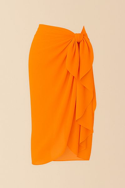 VOOP Orange Long Summer Chiffon Beach Pareo 80X150 cm Breathable Thin Fabric