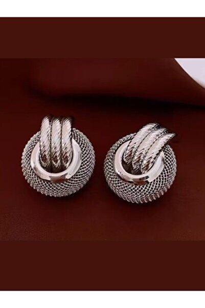 Eyelashes Silver Silver Needle Hollow Out Circular Earrings Versatile Vintage Steel Earrings