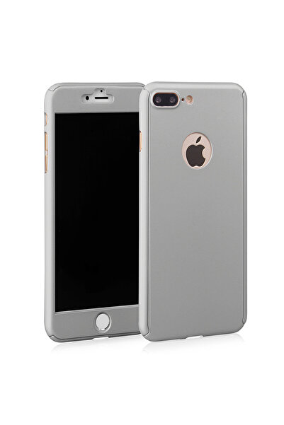 Silver Carcasă MyStyle argintie Fullbody pentru Apple iPhone 7 Plus, acoperire completă la 360 de grade cu folie de protecție