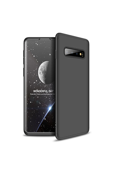 BLACK Carcasă Samsung Galaxy S10 - Protecție 360 ​​de grade, 3 în 1, Plastic,...