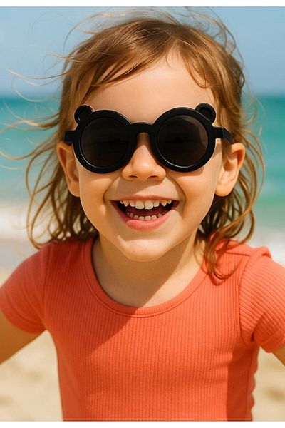 Lexi Bella Kids Sunglasses Black Teddy Bear Frame Uv 400 Protection Ce Certificated Children's Sunglasses