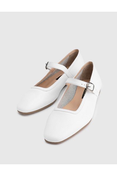 İLVİ Kaori Floter Leather White Women's Loafer Shoes