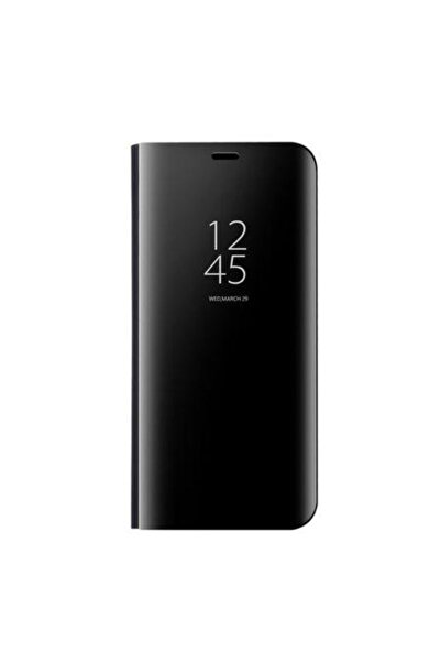 BLACK Husă tip book compatibilă cu Huawei Y5 2018, neagră, Clear View