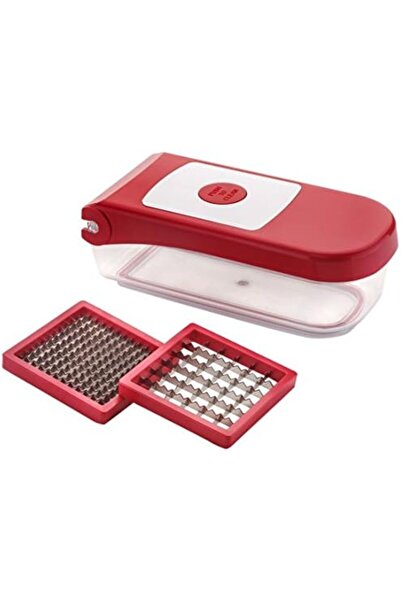 Ganesh Plastic Chopper Vegetable and Fruit Cutter, Red