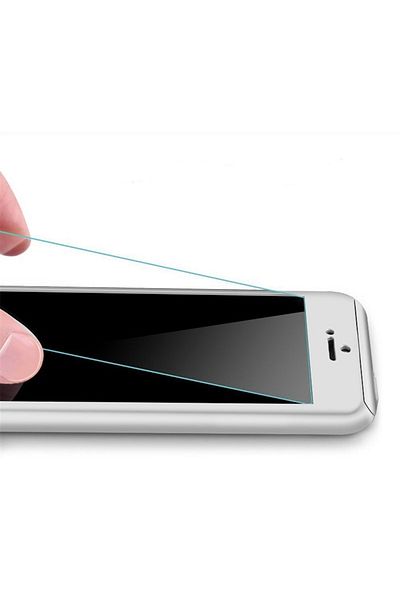 Silver Carcasă Full Cover 360° (față + spate + folie de sticlă) pentru iPhone 6 / 6S, argintie