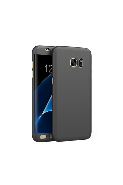 BLACK Husa Aisi 360 Full Cover pentru Samsung S7 Edge - Neagră