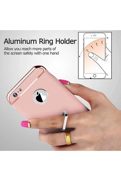 Rose Carcasă pentru Apple iPhone 6 / iPhone 6S, inel roz-auriu, MyStyle Elegance Luxury 3 în 1