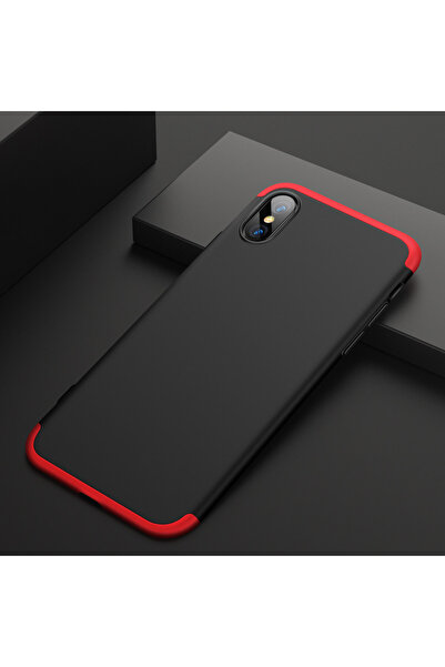 BLACK Husa Full Cover 360 GKK Apple iPhone X, iPhone 10 - Negru-Roșu
