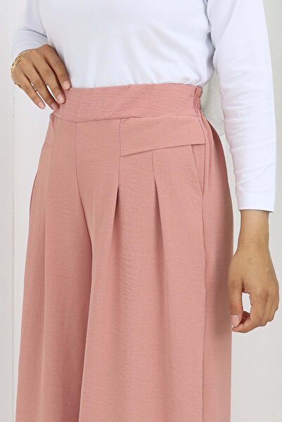 benguen Wide Leg Pleated Trousers Powder 6718