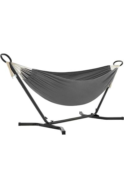 SONGMICS Hammock With Metal Frame, Adjustable To 5 Heights, Maximum 240 Kg, 300x90x95cm, Gray