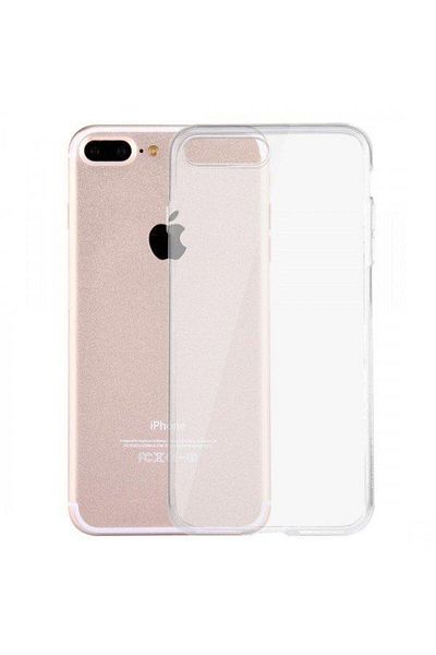 WHITE SET Husă de protecție transparentă din silicon (TPU Gel) + folie de sticlă albă 5D pentru IPHONE 7 PLUS