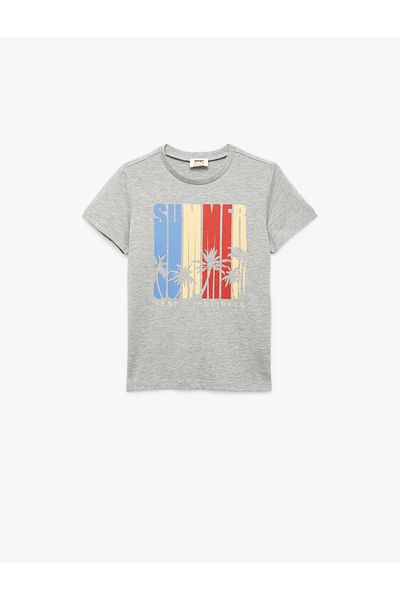 Koton Printed Short Sleeve Crew Neck T-Shirt