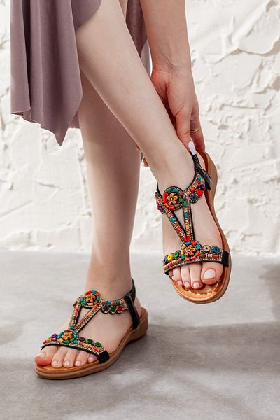 Adım Adım Women's Extra Comfortable Stone Stylish Sandals