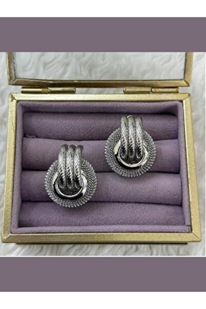 Eyelashes Silver Silver Needle Hollow Out Circular Earrings Versatile Vintage Steel Earrings