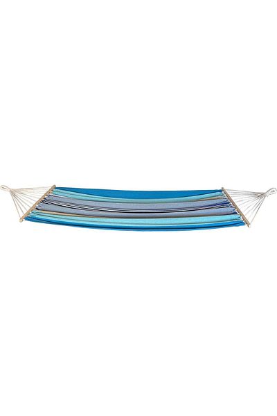 SERSIMO Garden hammock with wooden bar, textile material, 120 kg, 200x100 cm, blue