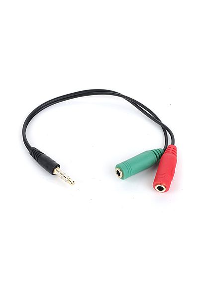 S-LINK كابل DK-CB-AUC01 ستيريو أنثى 2 × 3.5 مم إلى 4 سنون 3.5 مم ذكر Y
