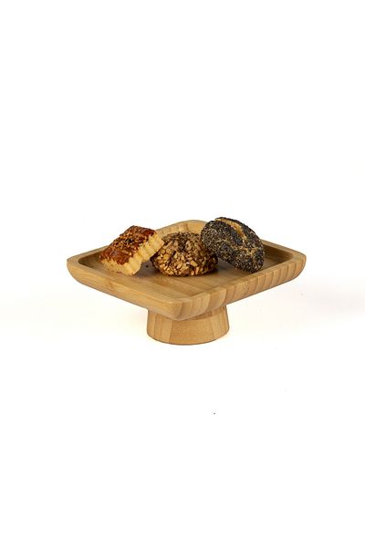 Lizzy Bamboo Leg Square Presentation Plate 15 X 15
