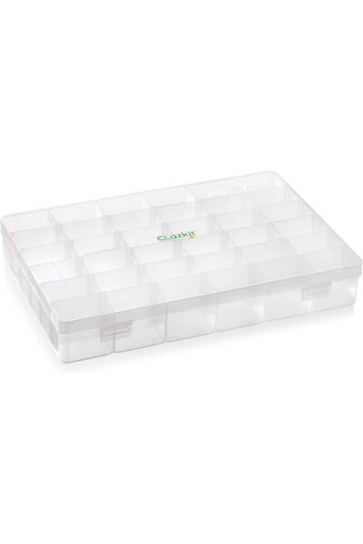 Clazkit Plastic 36-Grid Transparent Jewellery Organizer Storage Box with Adju...