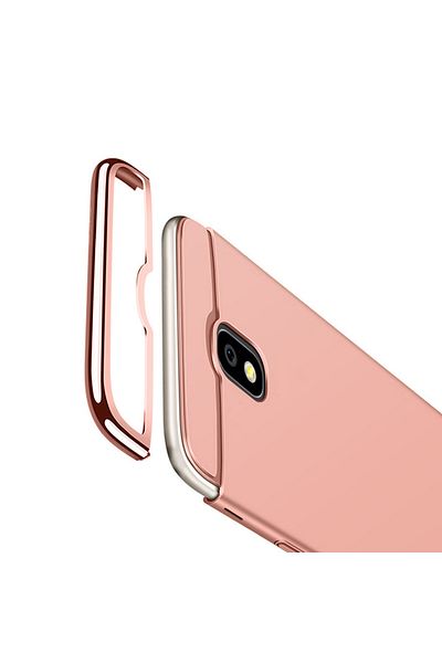 Rose Husa Samsung Galaxy J3 2017, MyStyle Elegance Luxury 3in1, roz-auriu