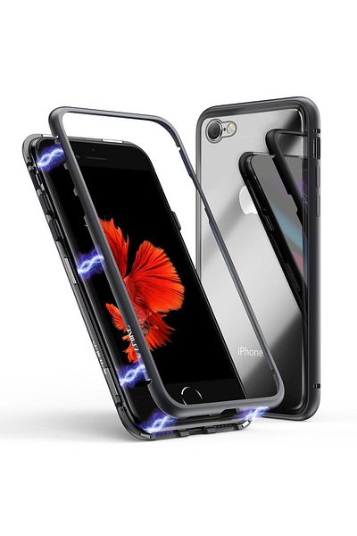 OEM Carcasă magnetică Apple iPhone 7 Plus cu spate din sticlă securizată și protecție pentru ecran, MyStyle