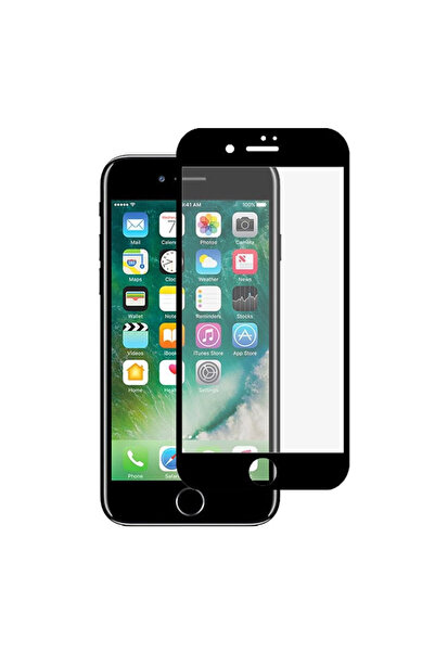 BLACK Πλήρης μεμβράνη από γυαλί 5D για iPhone 7, μαύρη