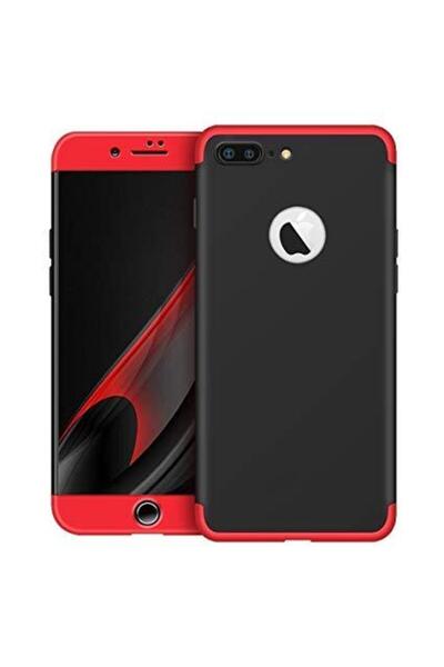 BLACK Калъф за Apple iPhone 8 Plus, MyStyle, 360° 3 в 1, черно-червен