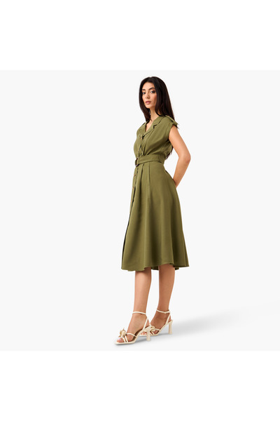 Iconic Iconic Utility Shirt Dress with Belt